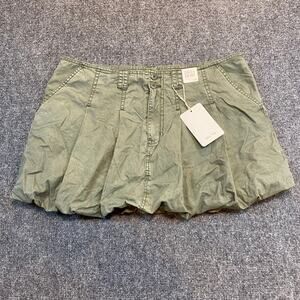 NEW Witty Fox Bubble Hem Micro Mini Skirt Utility Military Green Womens 13